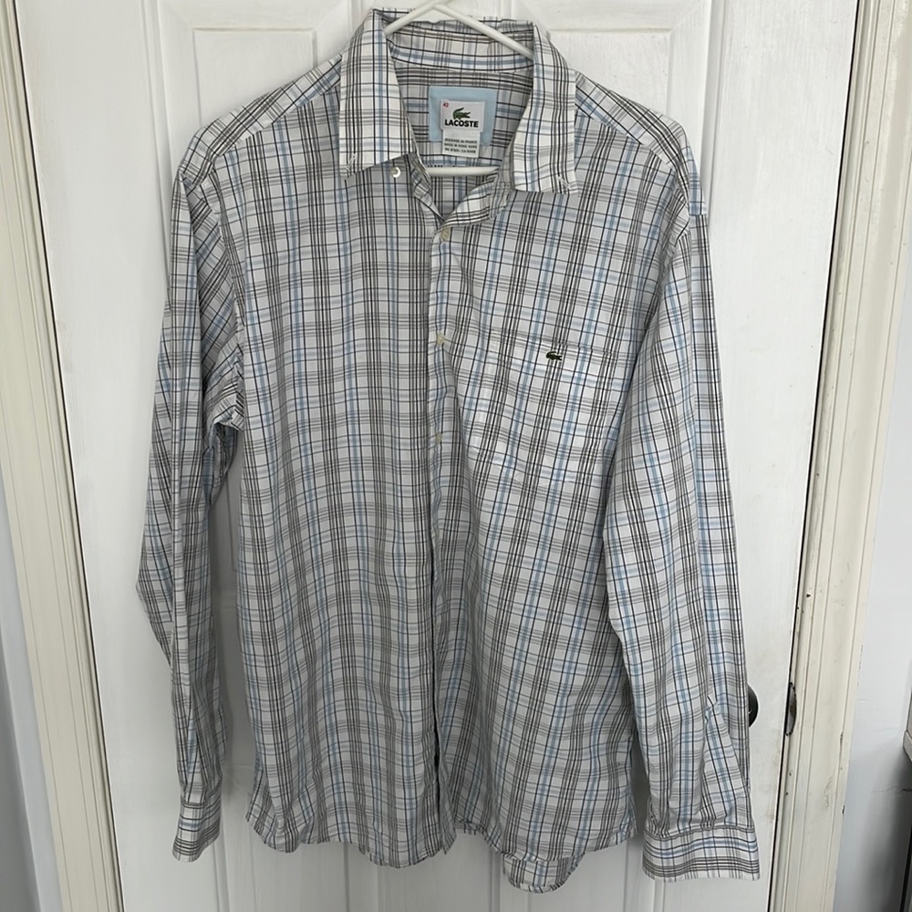 Men’s Lacoste long sleeve button down shirt size 42